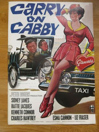 Carry On Cabby 1963 Film Campaign Sheet Sid James Hattie Jacques
