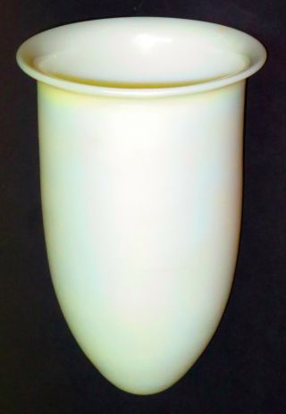 Signed Favrile Tiffany White Iridescent Art Glass Vase Liner