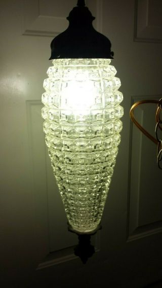 Vintage Waterford Crystal Bell Jar Lantern Chandelier Pendant Light Fixture