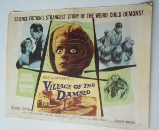 Village Of The Damned Half - Sheet Movie Poster Famous Sci - Fi Monsters Horror