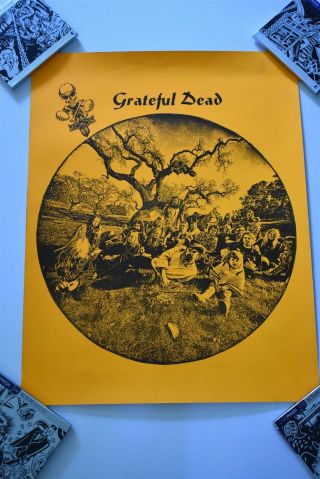 Grateful Dead Vintage Orange Poster 1970s Ex Jerry Garcia Terrapin Station