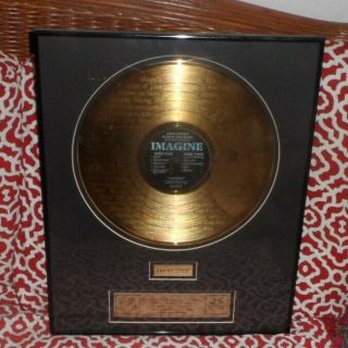 John Lennon,  Limited Edition Of Imagine,  Gold Record. ,  Approx 16 By 20 Inches