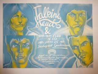 Talking Heads. ,  Vintage Hungarian Concert Poster,  1982