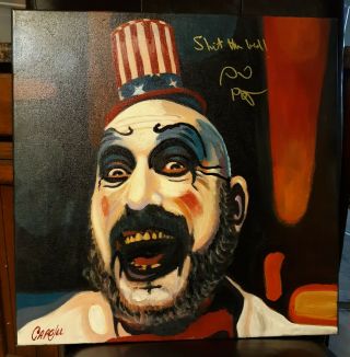 Sid Haig Signed Cargill 18x18 Canvas Painting (not A Print)