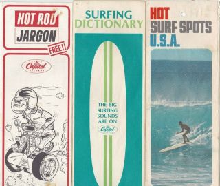 3 Vintage Beach Boys/ Capitol Surfing Flyers From Fan Club Memorabilia C1963/4