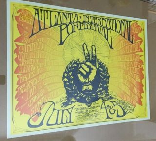1969 Atlanta Pop Festival Poster: Led Zeppelin,  Janis,  Jimi,  Allman Bro