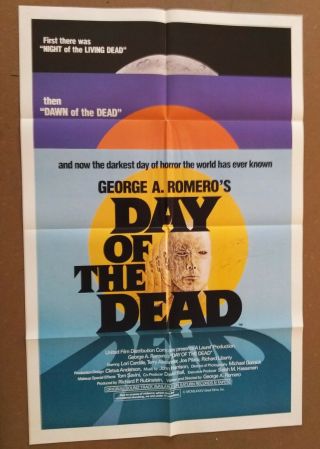 Day Of The Dead Vintage 1 Sheet Poster Folded 1985 Signed By Tom Savini