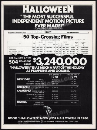 Halloween_original 1979 Trade Print Ad / Box Office Promo_john Carpenter