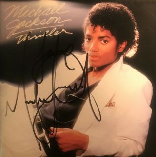 Michael Jackson Autographed Thriller Cd Cover Guaranteed Authenticity