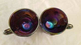 Vintage LE Smith Purple Carnival Punch Bowl 12 Cups & Ladle Set Grape Heavy 8