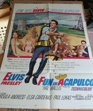 Elvis Presley Fun In Acapulco (1963) Nss One - Sheet Movie Poster