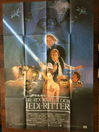 Star Wars Rotj Return Of The Jedi German Theater Poster A0 33 " X 46 "