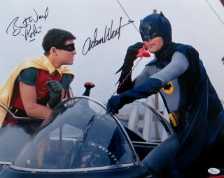 Adam West Burt Ward Signed Autographed 16x20 Photo Batman Robin On Phone Jsa