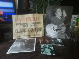 Elvis Presley 1956 Vintage Concert Sign From County Fair 1950s Estate Find