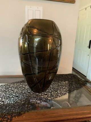 Lovely Seguso Vira Murano Glass Vase Made In Italy