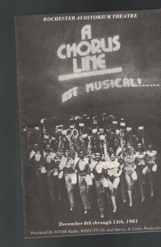 A Chorus Line 1981 Rochester Auditorium Theatre Program Scott Pearson