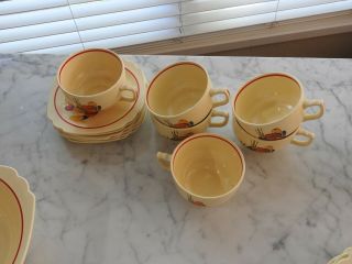 COMPLETE SET OF 6 VINTAGE Circa 1930 ' s HOMER LAUGHLIN RIVERA MEXICANA DISHES 10