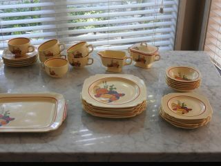 COMPLETE SET OF 6 VINTAGE Circa 1930 ' s HOMER LAUGHLIN RIVERA MEXICANA DISHES 4