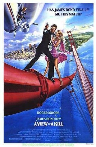 A View To A Kill Movie Poster 27x41 Rolled Roger Moore James Bond