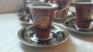 Set Of 6 Versace Rosenthal Medusa Coffee Cups