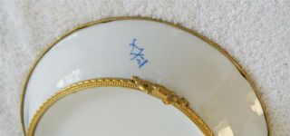 Sevres style porcelain cobalt blue and floral decorated bowl 7