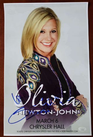 Olivia Newton John Jsa Hand Signed 11x17 Concert Poster Photo Autographed