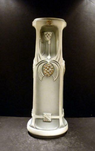 Robert Hanke Royal Wettina Austria Art Nouveau Bisque Vase,  12 3/4 " -