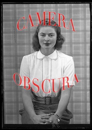 3 Glass Black & White 5x7 " Carbro Photo Negative Of Ingrid Bergman Circa 1946