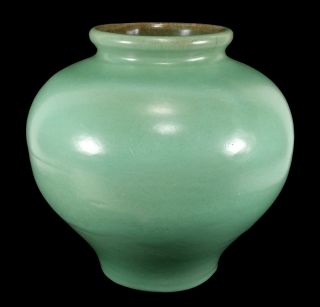 Vintage Catalina Island Art Pottery Olla Vase Descanso Green Early California