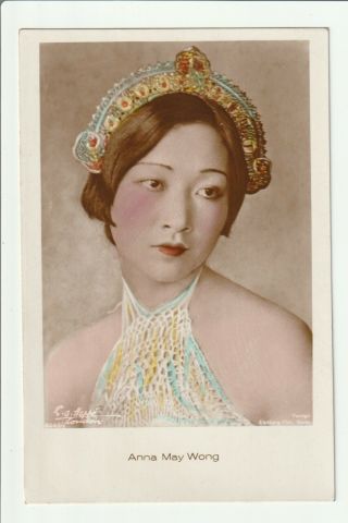Anna May Wong 1930s Colour Photo Postcard