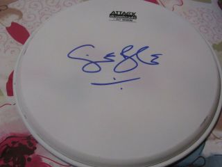 Ginger Baker Signed Attack 10 " White Attack Drumhead Promo Look Cream