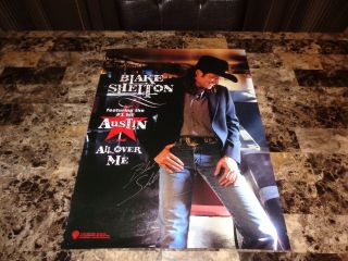 Blake Shelton Rare Authentic Signed Promo Poster Country Music