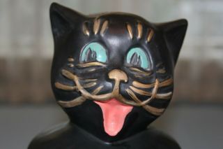 Vintage Mccoy Coalby Black Cat Cookie Jar Halloween Label Exceptional