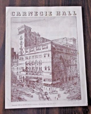 Carnegie Hall Program Season 1938 - 1939