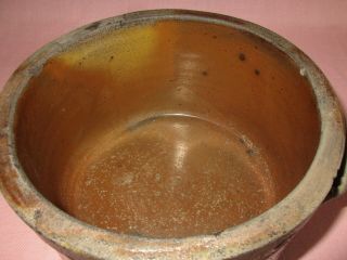Antique 19th C Stoneware Flower Decorated Pennsylvania Small Cake Crock Remmey 12