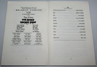 THE ROCKY HORROR SHOW - 1974 BELASCO THEATRE PRODUCTION SCRIPT - 1983 RELEASE 3