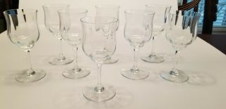 Eight (8) Baccarat Crystal Capri Optic Pattern 7 - 1/8 " Tall Water Goblet