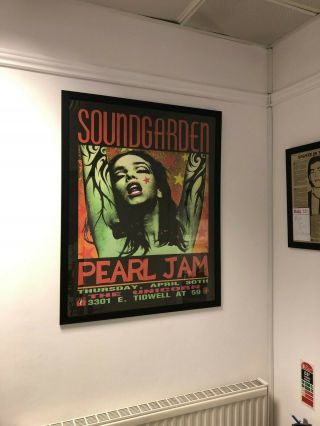 Frank Kozik,  Soundgarden & Pearl Jam Bootleg Green lady poster Chris Cornell 2