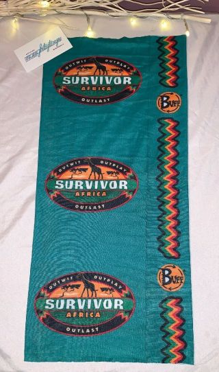Survivor: Africa (season 3) Green Moto Maji Merged Buff - Bandana Headwear Euc