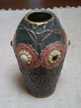 Antique Austrian Jeweled Vase By Amphora From The Gres - Bijou Dornenkrone Series