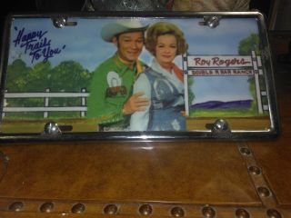 Hand Painted Car Tag Of Roy Rogers And Dale Evans.  One Of One By Ted Greathhou