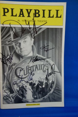 Curtains Autographed Playbill Signed By David Hyde Pierce Jill Paice,  6 Others