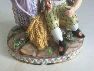 Antique Meissen Porcelain Figurine GIRL WITH MANDOLIN SEATED BOY Kaendler 6