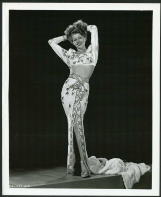 Rita Hayworth Stunning In Gown Vtg 1946 Leggy Portrait Photo