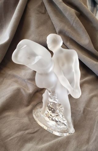 Lalique France Crystal Deux Danseuses Two Nude Women Dancers Figurine 10