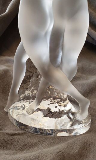 Lalique France Crystal Deux Danseuses Two Nude Women Dancers Figurine 4