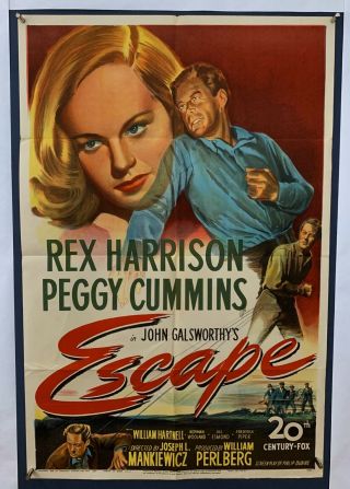 Escape Movie Poster (fine) One Sheet 1948 Folded Peggy Cummings 4461