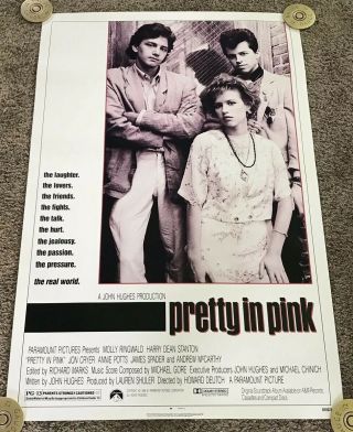 1986 Pretty In Pink Movie Poster,  Rolled,  27x41