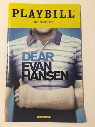 Dear Evan Hansen Broadway Playbill November 2017 Ben Platt Cast Final