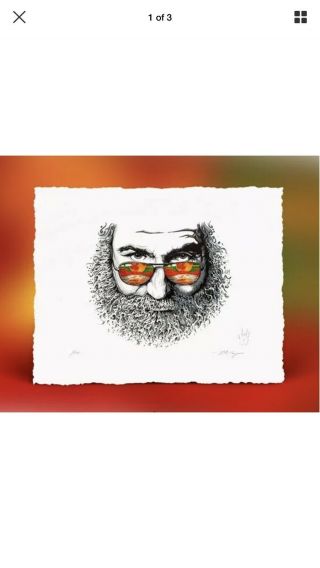 Grateful Dead Jerry Garcia Palm Sunday Print By Aj Masthay Signed /500